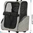 Pet Trolley Bag Cat Dog Travel Bag Portable & Breathable Pet Carrier Backpack - Lightweight Dual-Shoulder Design for Easy Travel with Your Beloved Companion Scalable Pull Rod pet Bag (Grey)