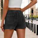Women's Jean Skorts High Waist Wrap Asymmetrical Hem Mini Skort Stretchy Trendy Casual Denim Skirt Shorts (Gray, XS)