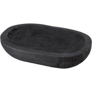 Santa Barbara Design Studio TableSugar Paulownia Wood Dough Bowl, 12 x 7.5-Inch, Black