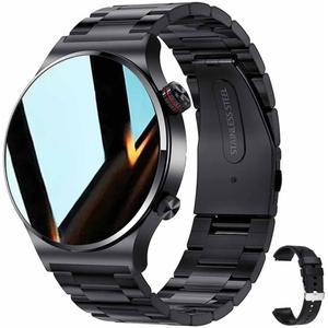 FILIEKEU Bluetooth Calls Smart Watch Men Women Heart Rate Sleep Monitor Steps IP67 Waterproof Sport Fitness Tracker 1.3''Touch Screen Fasion Black Stainless Steel Smart Watches for Android iOS