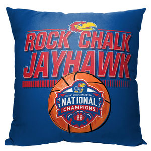 Northwest NCAA Kansas Jayhawks 2022 National Basketball Champions Pillow, 18" x 18", Victory