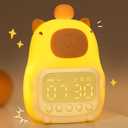 MASHI Capybara Alarm Clock with Night Light, ok to Wake Clock for Kids, Digital Alarm Clocks for Bedrooms, Snooze, Toddler Sleep Training Clock,Gift for Kids Girls Boys Teens Birthday Room Decor (Cpybara)