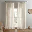 Joydeco Linen Curtains 84 Inch Length 2 Panel Sets,Light Filtreing Curtains for Bedroom 70 Inche Wide Living Room Drapes with Back Tab & Rod Pockets (84" L x 70" W, Linen)