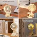 2 x Rechargeable Clip On Small Fan with LED Light, 3 Modes, Outdoor Portable Small Fan That Can Be Clipped, Placed On the Desktop, and Held In Hand.