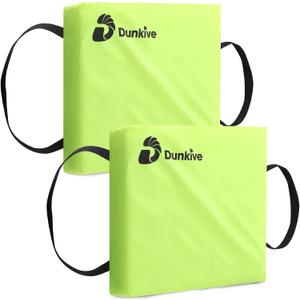 2 Pack Boat Throw Flotation Cushion, USCG Approved, Emergency Marine Throwable Flotation Device, Foam Boat Cushions Life Preserver, Throw Cushions for Boats, Kayaks, Canoes(Neon Yellow)