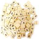 Honbay 100PCS Wooden Scrabble Tiles Numbers Symbols Tiles for Craft Projects, Games, Early Childhood Education