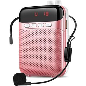 Portable Voice Amplifier for Teachers with Bluetooth, 2400mAh Rechargeable Headset Microphone Amplifier and Waistand,Portable Meagaphone Speaker Mic for Teachers,Tour Guides,Classroom,Yoga(Rose) (1Pcs Rose Gold)