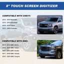 8" Touch Screen Digitizer LCD Monitor Radio Navigation Compatible with Chevy Silverado Suburban Tahoe Colorado GMC Canyon Sierra Yukon 2015 2016 2017 2018 Radio Navigation Replace # DJ080PA-01A