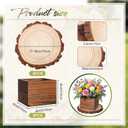 Leinuosen 16 Pcs Wedding Centerpieces Decor Set 8 x 4-inch Rustic Wood Cube Planter Box with 8 x Natural Wood Slices Tabletop Floral Arrangements for Baby Shower Home Garden Decorations(Brown)