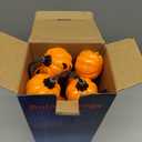 Solar Halloween Lights Outdoor Waterproof, 2 Pack Pumpkin Solar Lights for Outside Thankgiving Decor,12LED Orange Pumpkin Swaying Lamps for Garden Decor, Yard, Lawn, Party Decorations