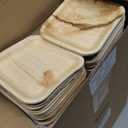 Sliner 200 Pieces Bamboo Plates Bulk Palm Leaf 4 Inch Square Disposable Dessert Plates Serving Appetizer Platters Dinnerware for Guests Weddings Party Catering Events