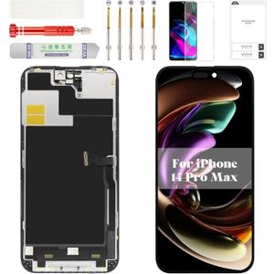 TFT for iPhone 14 Pro Max Screen for iPhone 14 Pro Max LCD Digitizer Screen Replacement Kit for iPhone 14 Pro Max Screen Replacement A2651 Touch Display Assembly A2894 A2893 A2895 Black