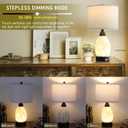 Serteaw 22''Touch Control Table Lamps Set of 2,Stepless Dimmable Bedside Lamps with USB Charging Ports, Black and Cream Living Room End Nightstand Table Lamps with Linen Lampshade, LED Bulbs Included