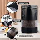 100 Pack Smell Proof Bags, Resealable Black Mylar Bags with Matte Window, Foil Pouch Stand Up Sealable Bags for Packaging, 7.8711.81 Inch