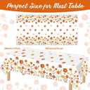 Ganeen 3 Pcs Fall Floral Tablecloth Autumn Tablecloths Disposable Plastic Table Cloth Watercolor Wildflower Table Cover Rectangle for Harvest Thanksgiving Wedding Birthday Party Decor, 108 x 54 Inch