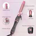 Rotating Curling Iron 1 Inch, Automatic Extra-Long Barrel Curling Iron with 30s Fast Heating for Beginners Long Hair Lasting Waves, Adjustable Temperature, Universal Voltage for Travel, Rose Gold