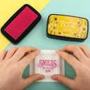 Briartw 7 Pieces Acrylic Stamp Block Clear Stamping Tools Set with Grid Lines for Scrapbooking Crafts Card Making,Clear Acrylic Stamp Block Kit with Grid Lines,Assorted Sizes,Thickness 8mm (7 Pcs Smooth Edge)