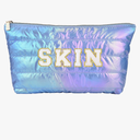 2 x Hiroyuki Iridescent Makeup Bag, 14 inches Cosmetic Bag, Large Capacity Travel Pouch (Face, blue)