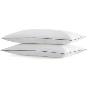 SILUI Flat Soft Thin Pillows King Size Set of 2 Pack Bed Pillow with Down Alternative Fill for Side Back Stomach Sleepers, 20x36 Inches, White