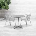Flash Furniture Mellie Commercial Grade 31.5" Round Aluminum Indoor-Outdoor Table with Base