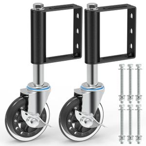 Upgraded 4 Inch Heavy Duty Gate Wheel Caster 2-Pack, Premium Transparent CPU Tire for Villa Farm Factory Gates, Reinforced Thickened Design 5X Lifespan, 250LB Load 500N Force Capacity per Wheels