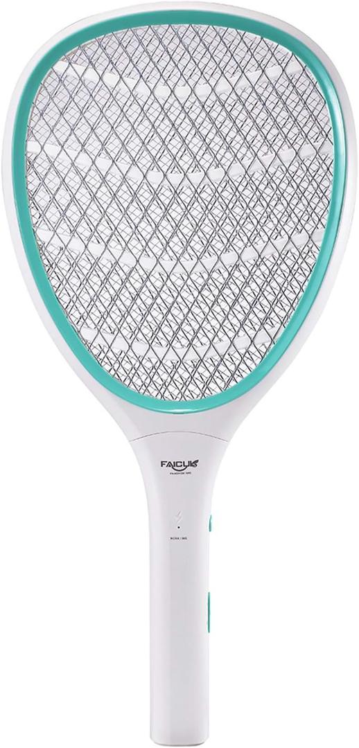 Faicuk Handheld Bug Zapper Racket Electric Fly Swatter (1 Pack - Light Green)