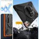 BRAECN for iPad Pro 13 inch Case 2024 M4 Heavy Duty Shockproof Protective with Pencil Holder Screen Protector 360°Rotating Stand Handle & Shoulder Strap Full Body Cover Kids Friendly