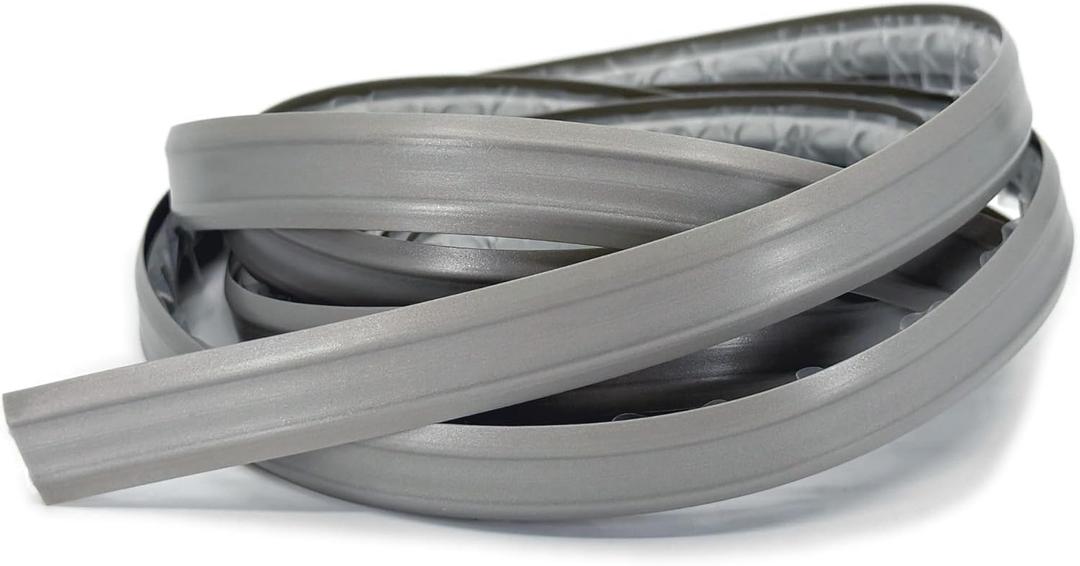 InstaTrim Peel & Stick Flexible Caulk Tape & Trim, Easy to use, self-Adhesive, Caulk sealant for Floors, Doors, Windows, counters, tubs and More - Made in USA, 1/2 inch x 10 feet, Gray (Grey)