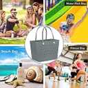Extra Large Rubber Beach Bag, Washable Moisture Resistant Durable Open Hole Tote Bag Beach Vacation Essentials