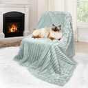 Waterproof Dog Blanket, Soft Fleece Blanket for Couch Protector, Reversible Pet Blankets Furniture Protector Cover for Small Medium Large Dogs Cats (Green, 50"x60")