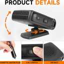 Car Heater, Portable Electronic Auto Fan Heater 12V 200W 2 in 1 Heating/Cooling Function Fast Heating Car Defrost Defogger, Black
