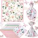 12 Pcs Floral Cloth Napkins 20'' x 20'' Washable Dinner Tea Party Napkins for Kitchen Party Wedding Restaurant Indoor Outdoor Botanical Fresh Spring Summer