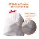 Amazon Basics Flextra Tall Kitchen Drawstring Trash Bags, Fresh Scent, 13 Gallon, 120 Count