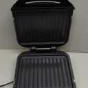 George Foreman 4-Serving Removable Plate Electric Grill and Panini Press, George Tough Non-Stick Coating, Drip Tray Catches Grease, Black