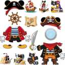 19 Pcs Cruise Door Decorations Magnetic, Pirate Captain Mouse Dress Up Nautical Family Vacation Cruise Ship Door Magnets, Fun Magnetic Ship Cabin Signs Fridge Magnets Decor