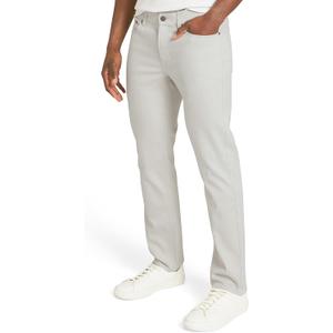 Izod Men's Liberty Flex 5 Pocket Straight Fit Stretch Waist Knit Denim Pants, Stone, 32W x 30L