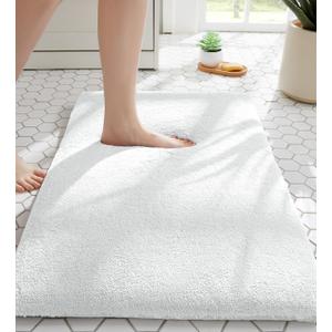 MINIDEAR Bathroom Rugs 36x24 Cream - Thick Elastic Foam Bath Mat, Ultra Soft & Plush Fluffy, Non-Slip, Quick Dry, Absorbent Washable Floor Microfiber Mat for Tub, Home Decor Accessories