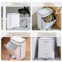 Procade Office Can with Lid, 3 Gallon Bathroom Garbage Can, Narrow Plastic Bin with Press top Lid and Pedal, Slim Gray Can Waste Basket for Room, RV,Dorm.