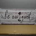 Be Our Guest Sign Canvas Wall Art, 40"x 16" Inspirational Quotes Signs Canvas Painting Artwork, Canvas Print Wall Decor for Living Room Bedroom Home Farmhouse (Grey)