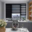 Changshade Cordless Zebra Blinds for Windows Free-Stop Roller Window Shades36" W72" H,Black Dual Layer Light Filtering Privacy for Day and Night Thermal Insulated Roll Up Fabric Shade for Home