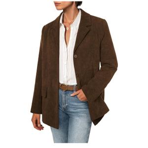 Belle Poque Women's Winter Corduroy Blazer Jackets Fall Notched Lapel Long Sleeve Boyfriend Work Office Jacket Coats, XL