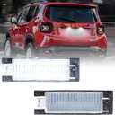 nsautolighting LED License Plate Light Assemblies for 2015 2016 2017 2018 2019 2020 2021 Jee'p Renegade Rear Tag License Number Plate Lamp OEM Error Free Number Plate Lamps 6000K Xenon White