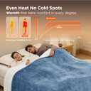 Bedsure Electric Blanket Queen Size - Dual Control Heated Blanket Queen, Fast Heating with 10 Time Settings & 10 Heat Settings, Warm Gift for Grandma (84x90 inches, Blue)