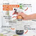 Full Circle Bottle Service - Refillable Glass Spray Bottle for Cleaning - Versatile Stream & Mist Options, Bamboo, Silicone Boot - Ideal for Non-Toxic Solutions & Plant Care, 16oz, Gray