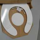 Bemis 550TTT Open Front Durable Wood Toilet Seat, Secure Hinges Stay Tight, Made in USA, Round, White