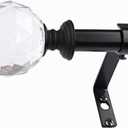 2 Pack 3/4 Inch Diameter Adjustable Curtain Metal Rod with Round Clear Acrylic Ball Finials，48 to 84 Inch