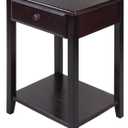 Casual Home Owl Night Stand with USB Port Charging Station and Drawer, 17.5"W x 14.25"D x 24.5"H, Espresso