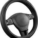 Rubbermaid Steering Wheel Cover  Universal Fit 14.5"15" Steering Wheel Cover, Anti-Slip Grip, Breathable Leather, All-Season Protection, Interior Upgrade for Cars, Trucks, SUVs - Black