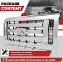 HECASA Front Bumper Grill Compatible with 2009-2012 Ford F150 9L3Z8200D FO1200511 Bumper Guard Cover Hood Grille Shell Chrome Silvery