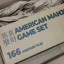 American Mahjong Game Set, 166 Premium White Tiles, 4 All-in-One Color Rack/Pushers, Complete Mahjong Set Blue Carrying Bag